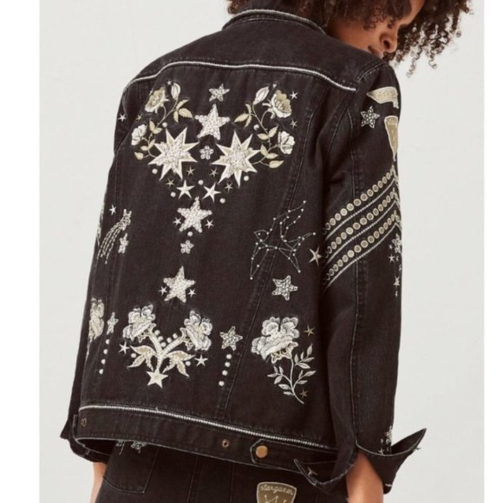 SPELL & THE GYPSY BLACK DENIM CELESTIAL JACKET NXL